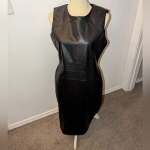 Calvin Klein Collection Black Sheath Midi Dress